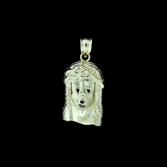 10K Yellow Gold Jesus Head Face Pendant